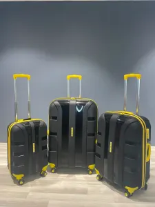 İvs Premium Klasik 3'lü Valiz Seti - Siyah Sarı