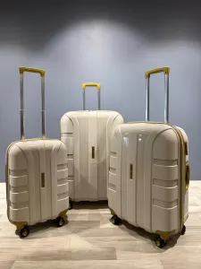 İvs Premium Klasik 3'lü Valiz Seti - Bej Gold