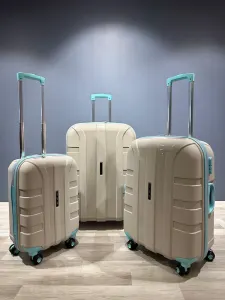 İvs Premium Klasik 3'lü Valiz Seti - Bej Turkuaz