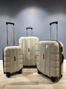 İvs Premium Klasik 3'lü Valiz Seti - Bej Siyah