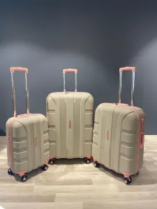 İvs Premium Klasik 3'lü Valiz Seti - Bej Pudra