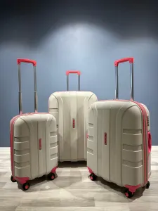 İvs Premium Klasik 3'lü Valiz Seti - Bej Fuşya