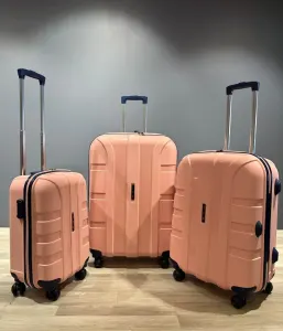 İvs Premium Klasik 3'lü Valiz Seti - Pudra Lacivert