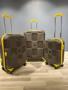 İvs Premium Kare Valiz Seti - Gri Sarı