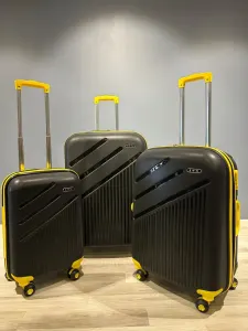 İvs Premium Uçak Valiz Seti - Siyah Sarı