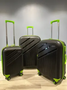 İvs Premium Uçak Valiz Seti - Siyah Yeşil