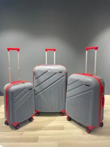 İvs Premium Uçak Valiz Seti - Duman Kırmızı